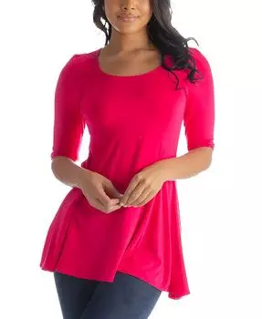 Женская свободная туника с рукавами до локтя 24seven Comfort Apparel, розовый
