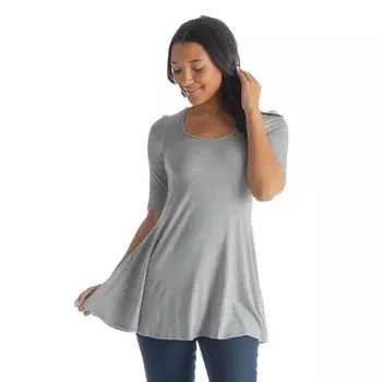 Женская свободная туника с рукавами до локтя 24Seven Comfort Apparel, цвет Heather