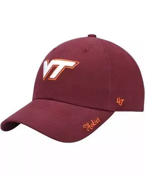 Женская темно-бордовая регулируемая шляпа с логотипом Virginia Tech Hokies Miata Clean Up '47 Brand, красный