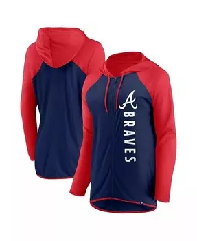 Женская темно-красная куртка с капюшоном и молнией во всю длину Atlanta Braves Forever Fan Fanatics, синий