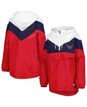 Женская темно-красная ветровка с молнией до половины длины Washington Capitals Staci Tommy Hilfiger