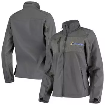 Женская темно-серая куртка Dunbrooke Los Angeles Rams Zephyr Softshell с молнией во всю длину