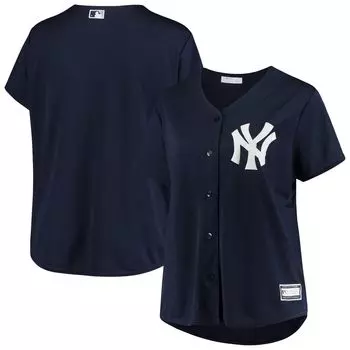 Женская темно-синяя футболка больших размеров New York Yankees, альтернативная реплика команды