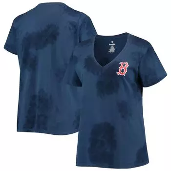 Женская темно-синяя футболка Boston Red Sox размера Cloud с v-образным вырезом
