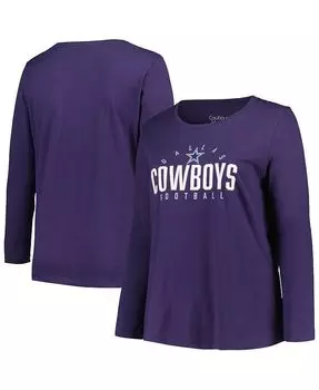 Женская темно-синяя футболка Dallas Cowboys размера плюс Honey Cat SOA с длинным рукавом '47 Brand, синий