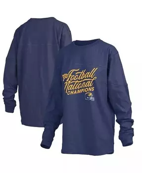Женская темно-синяя футболка Michigan Wolverines College Football Playoff 2023 National Champions The Big Shirt, футболка оверсайз с длинными рукавами Pressbox, синий