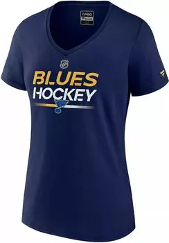 Женская темно-синяя футболка NHL St. Louis Blues 2023 Authentic Pro Prime