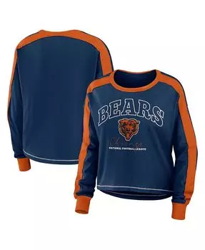Женская темно-синяя футболка с длинными рукавами и цветными блоками Chicago Bears больших размеров WEAR by Erin Andrews, синий