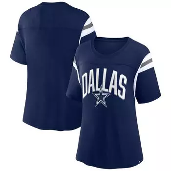 Женская темно-синяя футболка с фирменным логотипом Fanatics Dallas Cowboys Earned Stripes Fanatics