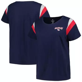 Женская темно-синяя футболка с круглым вырезом размера плюс Cleveland Guardians Profile, цвет Grd Navy