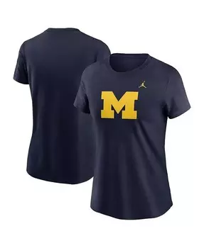 Женская темно-синяя футболка с логотипом Michigan Wolverines Primetime Evergreen Jordan, синий