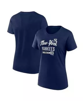 Женская темно-синяя футболка с логотипом New York Yankees Fanatics, синий