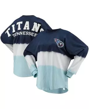 Женская темно-синяя футболка с омбре с логотипом Tennessee Titans и длинным рукавом Fanatics