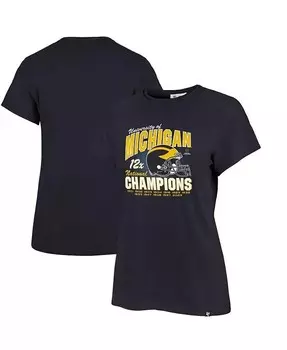 Женская темно-синяя футболка с потертостями Michigan Wolverines, 12-кратный национальный чемпион по футболу Фрэнки '47 Brand, синий