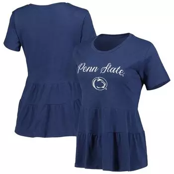 Женская темно-синяя футболка с рюшами на низу Penn State Nittany Lions Willow