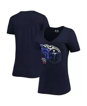 Женская темно-синяя футболка с v-образным вырезом Tennessee Titans Ink Dye Sideline New Era, темно-синий