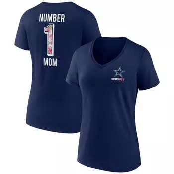 Женская темно-синяя футболка с v-образным вырезом и логотипом Fanatics Dallas Cowboys Mother's Day Team Fanatics