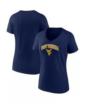 Женская темно-синяя футболка West Virginia Mountaineers Evergreen Campus с v-образным вырезом Fanatics, синий