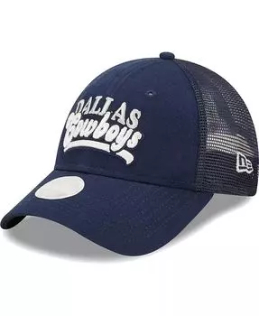 Женская темно-синяя кепка Dallas Cowboys Team Trucker 9FORTY Snapback New Era, синий