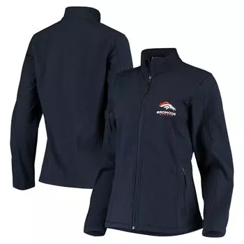 Женская темно-синяя куртка из софтшелла Denver Broncos с молнией во всю длину