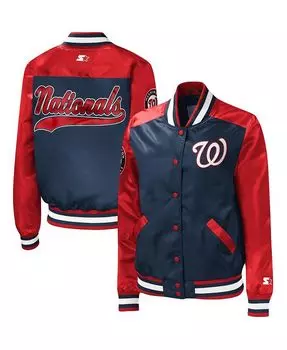 Женская темно-синяя куртка на кнопках Washington Nationals The Legend Starter, синий