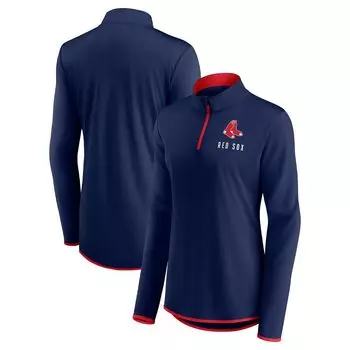 Женская темно-синяя куртка с фирменным логотипом Fanatics Boston Red Sox Worth The Drive с молнией на четверть Fanatics