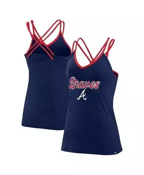 Женская темно-синяя майка Atlanta Braves Go For It с v-образным вырезом на бретелях Fanatics, синий