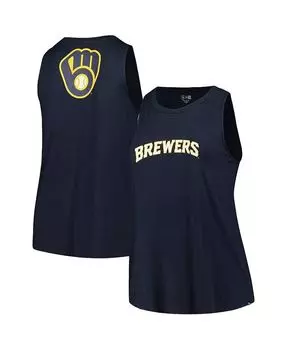 Женская темно-синяя майка больших размеров Milwaukee Brewers New Era, синий