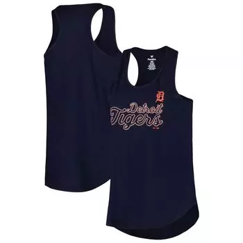 Женская темно-синяя майка больших размеров Detroit Tigers с круглым вырезом и открытой спиной