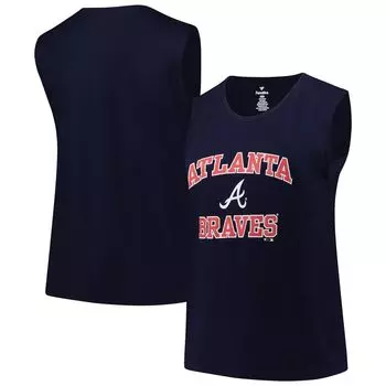 Женская темно-синяя майка больших размеров Atlanta Braves Plus Size