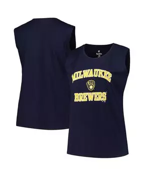Женская темно-синяя майка больших размеров Milwaukee Brewers Profile, темно-синий