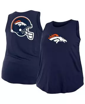 Женская темно-синяя майка Denver Broncos больших размеров New Era, синий
