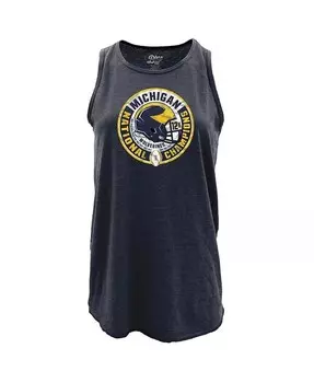 Женская темно-синяя майка Michigan Wolverines College Football Playoff 2023 National Champions Slow Decent Racer Back из трехслойной ткани Blue 84, синий