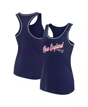 Женская темно-синяя майка New England Patriots с логотипом Racerback и овальным вырезом Fanatics, синий