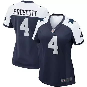 Женская темно-синяя майка Nike Dak Prescott Dallas Cowboys Alternate Game Team, цвет Cow Navy