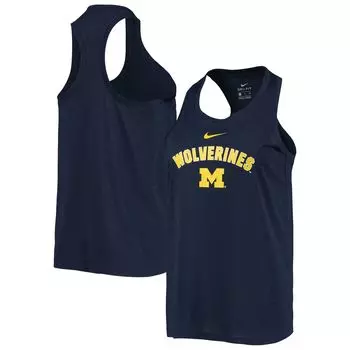 Женская темно-синяя майка Nike Michigan Wolverines Arch & Logo Classic Performance Nike