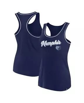 Женская темно-синяя майка с фирменным логотипом Memphis Grizzlies и логотипом Racerback Fanatics, синий