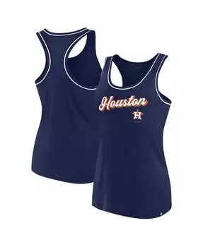 Женская темно-синяя майка с фирменным логотипом Houston Astros и логотипом Racerback Fanatics, темно-синий