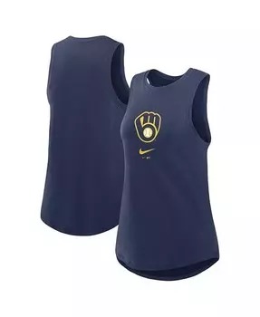 Женская темно-синяя модная майка на бретелях Milwaukee Brewers Legacy Icon с высоким воротом Nike, синий