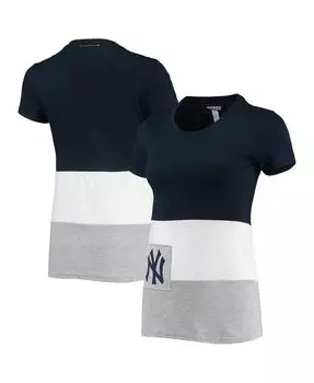 Женская темно-синяя приталенная футболка New York Yankees Refried Apparel, темно-синий