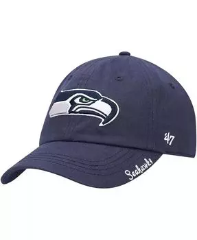 Женская темно-синяя регулируемая шапка Seattle Seahawks Miata Clean Up Primary '47 Brand, синий