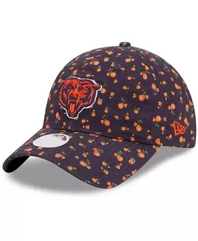 Женская темно-синяя регулируемая шляпа Chicago Bears с цветочным принтом 9TWENTY New Era, синий