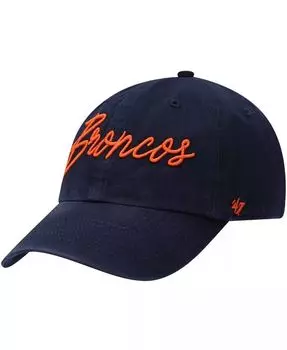 Женская темно-синяя регулируемая шляпа Denver Broncos Vocal Clean Up '47 Brand, синий