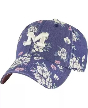 Женская темно-синяя регулируемая шляпа Michigan Wolverines Primrose Clean Up '47 Brand, синий