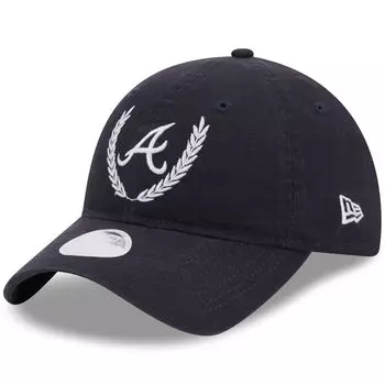 Женская темно-синяя регулируемая шляпа New Era Atlanta Braves Leaves 9TWENTY New Era