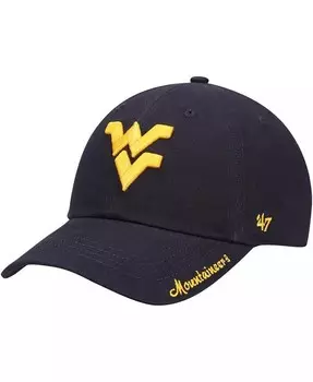 Женская темно-синяя регулируемая шляпа с логотипом West Virginia Mountaineers Miata Clean Up '47 Brand, синий