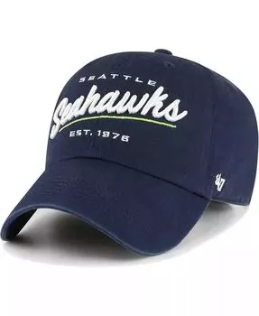 Женская темно-синяя регулируемая шляпа Seattle Seahawks Sidney Clean Up '47 Brand, синий
