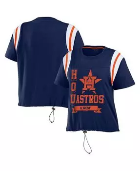 Женская темно-синяя рваная футболка с цветными блоками Houston Astros WEAR by Erin Andrews, синий