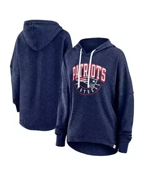 Женская темно-синяя рваная толстовка с капюшоном New England Patriots, легкий скромный укороченный шлем для отдыха, пуловер с аркой Fanatics, синий
