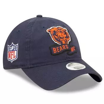 Женская темно-синяя шляпа New Era Chicago Bears 2022 с регулируемой боковой линией 9TWENTY New Era